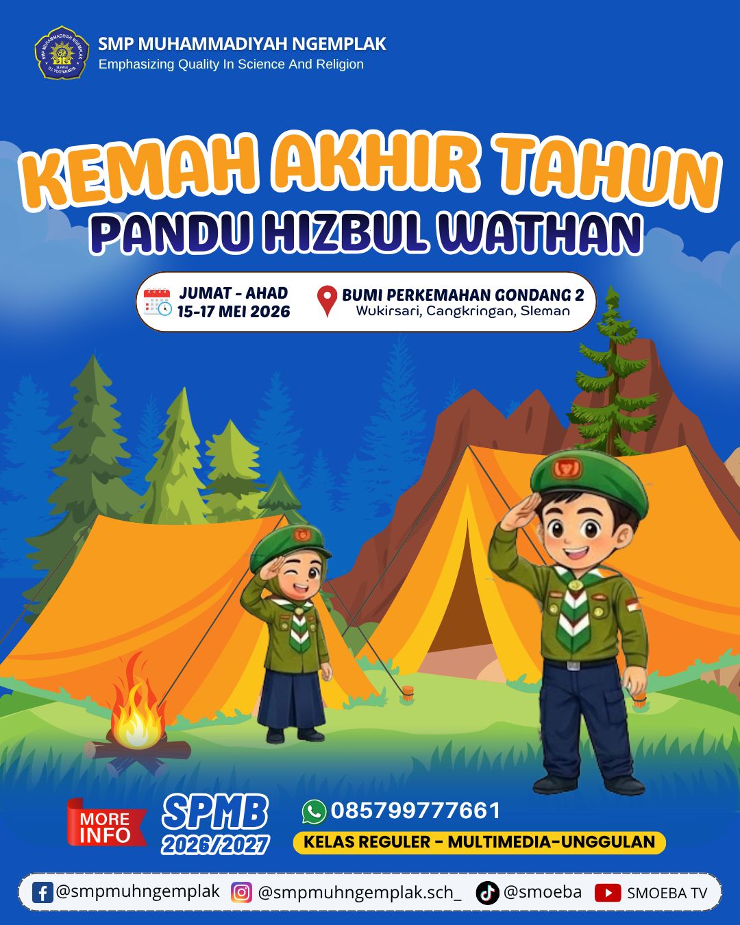 Kemah Akhir Tahun Pandu Hizbul Wathan SMP Muhammadiyah Ngemplak Tahun 2026